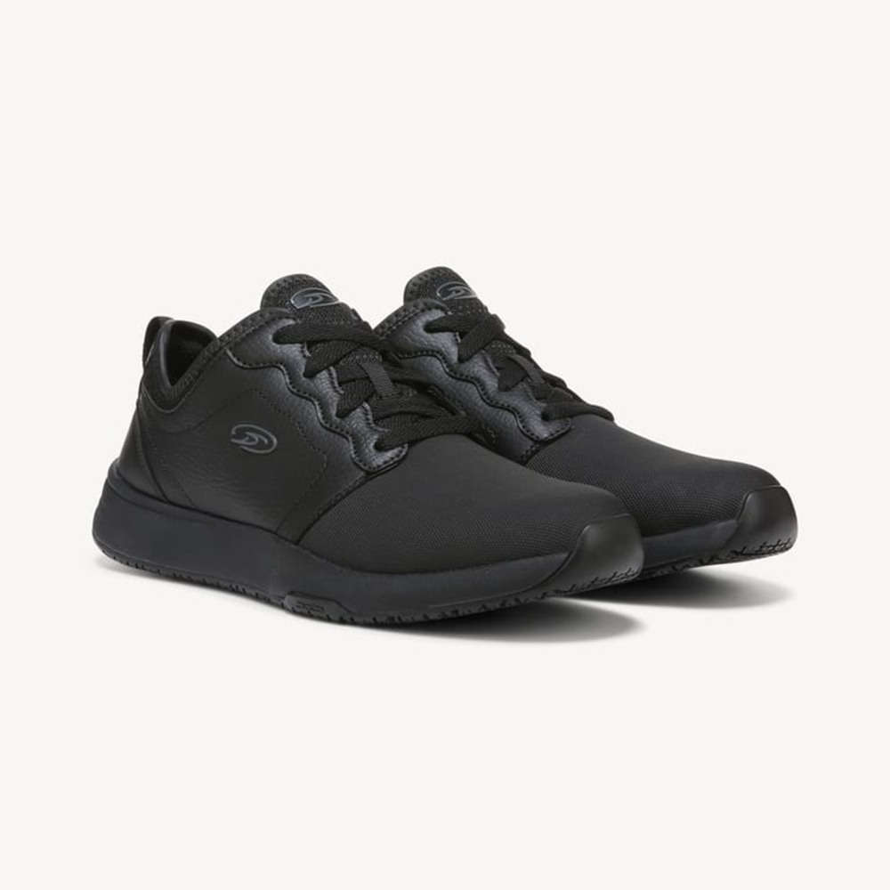 Dr. Scholl's Women's Drive Black Lace-Up Slip Resistant Shoes In Size 9 Wide New